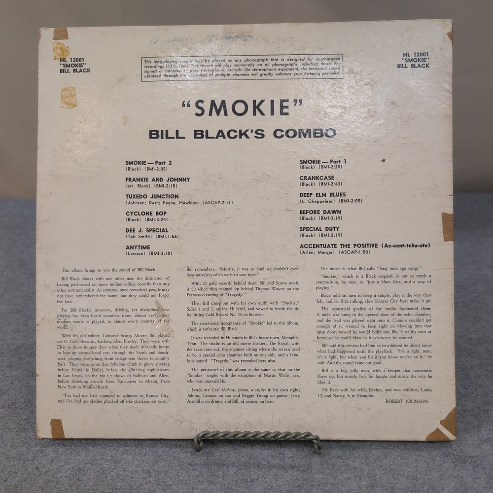 Bill Black's Combo Smokie Vinyl LP Hi Records HL 12001 Instrumental Rock Roll - Picture 2 of 6